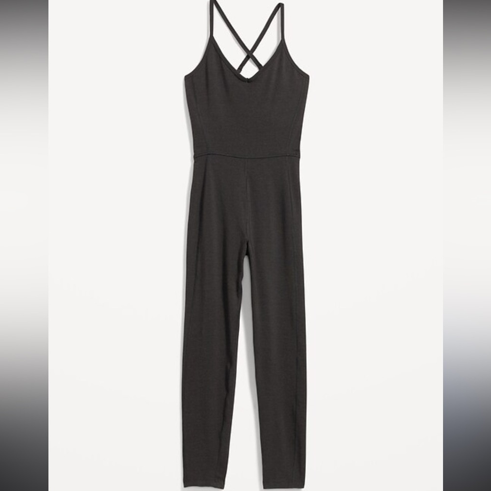 Old Navy PowerChill 7/8 Cami Bodysuit Charcoal Size Medium